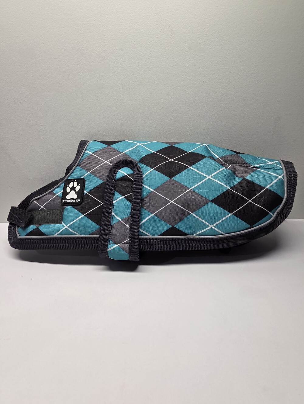 Teal Argyle Dog Coat -